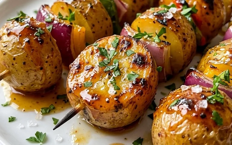 Saftige Gegrillte Honig-Senf Kartoffelspieße – Dein Rezept!