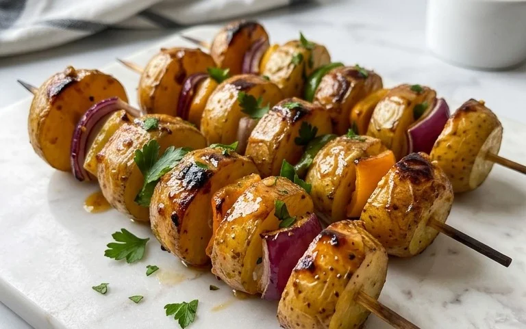 Saftige Gegrillte Honig-Senf Kartoffelspieße – Dein Rezept!